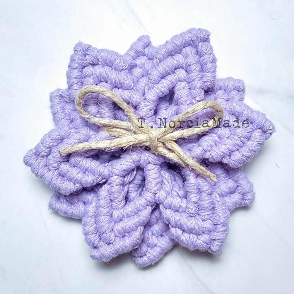 Grapealicious Macrame 2pc Coaster Set - Picture 3 of 7